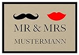 Fußmatte Mr. & Mrs. Inkl. Ihrem Nachnamen - Personalisierte Schmutzfangmatte