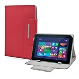 eFabrik Schutz Tasche für Odys WinTab 10 Tablet-PC Schutztasche Zubehör Hülle mit Aufsteller in hochwertiger Leder-Optik rot