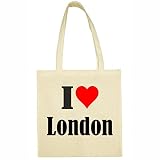 Reifen-Markt Tasche I Love London Größe 38x42 Farbe Natur Druck Schw