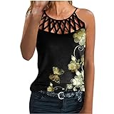 Short Sleeve Cardigans for Women Women Floral Print Blouse Tank Tops Summer Loose Fit Tees Hollow Out Crewneck Sleeveless T Shirt Tunic