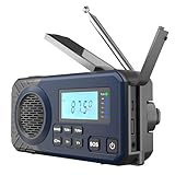 Acta Berg Kurbelradio | Notfallradio mit Kurbel & 5000 mAh Akku | Solar Radio mit Weltempfänger | Handkurbel Blackout Notfallausrüstung | Als Taschenlampe & Ladegerät, AM/FM/SW, mit USB, B