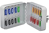 ARREGUI PLL20 Schlüsselschrank | Schlüsselkasten | Schlüsselbox aus lackiertem Stahl, abschließbar mit 20 Haken und Schlüsselschloss, inkl. 20 beschriftbare Schlüsselanhänger, 20 x 16 x 6 cm, hellgrau