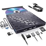 SZBOX Externe DVD CD Laufwerk, Externer DVD CD Brenner USB für Laptop, Externe Optische Laufwerke für alle Laptop PC, MacBook, Desktops, Windows 11/10/8.1/7/XP/Vista Linux Mac OS