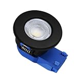 ELG Leuchten 1 x LED Einbaustrahler Dimmbar 240V,Schwarz,Einbauleuchten,Deckenspots,Downlight,7,5W,600-650LM,2800-4000K,IP54,68