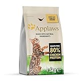 Applaws getreidefreies Katzentrockenfutter mit Huhn für ausgewachsene und reife Katzen, natürlich und vollständig (1x 7,5kg Packung)