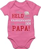 Shirtracer Statement Sprüche Baby - Mein Held fährt Krankenwagen - 3/6 Monate - Pink - Baby Rettungsdienst Body - BZ10 - Baby Body Kurzarm für Jungen und Mädchen