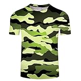 FrüHlings- Und Sommermode Neue Herrenbekleidung 3D-Digitaldruck Camouflage Kurzarm Mode Casual Herren Tide Brand T-Shirt Mehrfarbig Optional