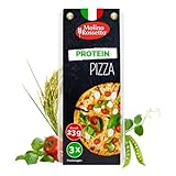 Molino Rossetto Protein Pizza 750g | Einfach & lecker mit 23g Eiweiß | vegan und low fat | hochwertige pflanzliche Eiweißquellen | Backmischung 3er Pack á 250g