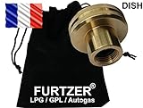 Furtzer LPG GPL Autogas Tankadapter Dish Gasflaschen Propangas kurz Adapter mit Stoffbeutel by Perfekt für Gasflaschen Frankreich!