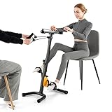COSTWAY Arm und Beintrainer Pedaltrainer, heimtrainer Fahrrad Mini Stepper Fitnessbike, 9 stufig verstellbar & 53 x 43 x 73-102 cm, ideal für Senioren