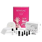 Semilac Try Me Hybrid-Maniküre-Set 3 bunte Nagellacke UV LED Lampe 36 W Unterlack und Überlack Nagel-Rückstandsreiniger Zubehör zur Nagelpräparation und Lackentfernung