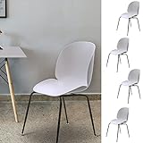 Esszimmerstuhl Basic 4er Set weiß | H85cm Metallgestell Kunststoffschale | Stuhl Schalenstuhl Stuhlset (1 x 4er Set Stühle weiß)