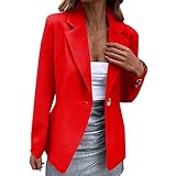 Frauen Casual Solid Single Button Langarm Slim Anzug Temperament Mantel für Damen Cape Mantel Damen Rot