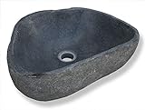 LioLiving®, Waschbecken Stone aus Stein/Findling gefertigt (#400122)