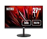 Acer Nitro XV272UP Gaming Monitor 27 Zoll (69 cm Bildschirm) WQHD, 144Hz, 1ms (VRB), 2xHDMI 2.0, DP 1.2a, höhenverstellbar, drehbar, HDMI/DP FreeSync, LED Monitor, Schwarz
