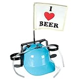 Bada Bing BLAU Bierhelm „I Love Beer“ für Dosen Verkleiden Trinkhelm JGA Vatertag Männer Geschenk Bauhelm Getränkehalter Bierhalter Partyzubehör Kegelklub Fußball Karneval 66