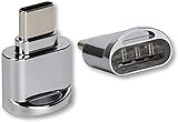 PEPDOR Kabel, USB-C/Typ-C Um Micro SD-Karte (TF-Karte) Zink-Legierung Silber-Leser-Adapter