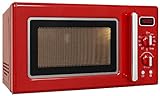 Exquisit Retro Mikrowelle RMW720-3GDIG rot | 20 Liter | 1000 Watt Grill | Digitale Anzeige | Rot | Drehteller | Retro Style | Mikrowelle | Innenbeleuchtung | inkl. Zubehör | Auftau-Programm