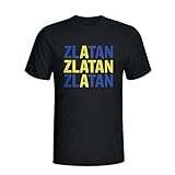 Airosportswear Zlatan Ibrahimovic Sweden Player Flag T-Shirt (Black)