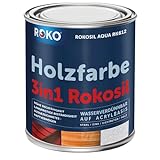 Holzfarbe ROKO - Grau - 0,7 Kg - 3in1 Premium Holzlack - Für Innen und Außen
