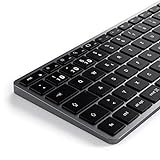 Satechi Slim X1 Bluetooth-Tastatur mit Hintergrundbeleuchtung – Kompatibel mit MacBook Pro/Air 2020, 2020 iMac, 2020 iPad Pro/Air & neueren Mac-Geräten (grau)