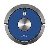 ZACO A9s Saugroboter mit Wischfunktion, App und Alexa Steuerung, 2 Std Laufzeit, für Tierhaare, 3in1 Hartböden wischen, Teppiche staubsaugen und bürsten, Roboterstaubsauger mit Ladestation, dunkelblau