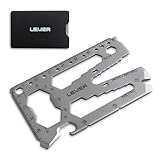 Lever Gear Toolcard Pro - 40 in 1 Kreditkarten-Multitool. Schlankes, minimalistisches Multitool für die Geldbörse aus Edelstahl - Silb