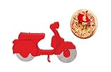 Scooter Pizzaschneider für alle Pizzen – Schneidet die Pizza wie ein echt italienischer Roller – Für Pizza und Calzone aus Italien geeignet – Pizza, Spaghetti, Tiramisu sind einfach Bella Italia