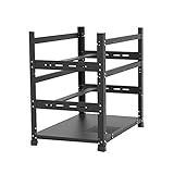 Steel Open Air Miner Mining Frame Rig Case,Open Mining Rig Frame for 12 GPU Mining Case Rack Motherboard Bracket ETH/ETC/ZEC Ether Accessory Tool 3 Layers,Frame Only
