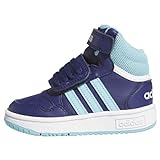 adidas Unisex Baby Hoops Mid Shoes Sneaker, Dark Blue/Light Aqua/FTWR White, 25 EU