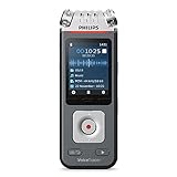 Philips VoiceTracer Audiorecorder Diktiergerät Musik Aufnahmegerät DVT6110 für Musik, Vorträge und Interviews, 3 High-Fidelity-Mikrofone, 8GB, Smartphone-App (Android/iOS)