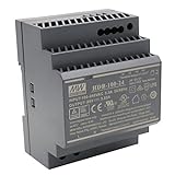 MEAN WELL HDR-100-24 AC-DC Ultra Slim DIN Rail Netzteil CV, schwarz