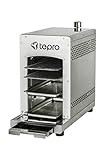tepro Steakgrill Toronto, Keramik-Infrarotbrenner mit 3 kW Leistung, 800 Grad Gas, Maße ca. 23 x 56 x 40,5 cm, Silb