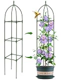 Rankhilfe Obelisk Metall 180cm, Rankhilfe Garten Ranksäule Witterungsbeständige für Pflanzen Rankhilfe Rosen Abnehmbar Glasfaser Rankturm Rankgitter für Rosen Blumen und Tomaten Kletterpflanzen (1pcs)