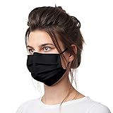 Bahidora Maske schwarz, Maske Stoff, Alltagsmaske waschbar, Maske Baumwolle, Gesichtsmaske schwarz, integrierter Nasenbügel, Made in Portugal