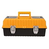 YUZI 43,2 cm großer Werkzeugkasten aus Kunststoff, 3-lagig, Werkzeugkasten für Zuhause, multifunktional, Autoreparaturbehälter
