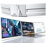 LIMINK LK16 Al Alloy Portable Triple Monitor für 13-16 Zoll Laptop | 16 Zoll 1200P IPS 2 FreeSync Frameless Freistehender Tri-Screen Extender mit Ständer | MacOS & Wins kompatibel | Stromversorgung