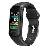LPMGL Herren Damen Smartwatch Kalorienzähler für Schrittzählung Wasserdicht Herzfrequenz Blutdruck Nachricht Anruf Erinnerung Fitness Tracker