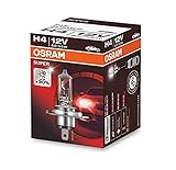 Osram 64193SUP SUPER H4, Halogen-Scheinwerferlampe, 12V, 1er Faltschachtel