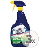 Roundup Rasen-Unkrautfrei AF Anwendungsfertig Unkrautvernichter Sparpaket, 3 x 1 Liter + Zeckenzange mit Lupe