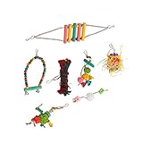 01 02 015 Papageien-Spielzeug-Set, farbenfrohe, giftfreie, hängende Vogel-Kletterbrücke mit Kakadu-Haken für Lovebirds