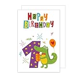 Edition Seidel exklusive Premium Geburtstagskarte zum 1. Geburtstag mit Umschlag. Glückwunschkarte Kinder Junge Mädchen eine einzeln Karte (G2941 SW022)