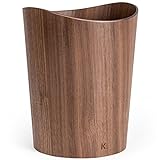 Kazai. Echtholz Papierkorb Börje | Holz Mülleimer für Büro, Kinderzimmer, Schlafzimmer u.m. | 9 Liter | Walnuss