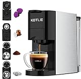 KOTLIE 4-in-1 Kapsel-Kaffeemaschine für Nespresso Original/Dolce Gusto/Mischkaffee und ESE-Pods（44mm,19Bar,1450W