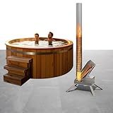 ECOPOOLTECH Outdoor Poolheizung Holz Feuertonne, Tragbarer Brennholz Poolheizung Wärmepumpe, Edelstahl-Heizspirale Wärmetauscher Holzfeuer-Poolheizung für Spas, Badewannen, Schwimmbecken, Whirlp