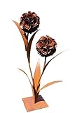 Bornhöft Pusteblume aus Edelrost | Deko-Blume aus Metall für den Garten | H 120cm | 2 Blüten (Groß 2 Blüten)