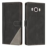 Radoo Kompatibel mit Samsung Galaxy J510 / J5 2016 Hülle, PU Leder Handyhülle [Stand Feature] [Kartenfachr] Schutzhülle Klappbar Flip Case Cover für Samsung Galaxy J510 / J5 2016 (Schwarz)