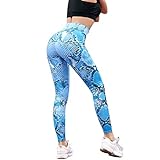 UJUNAOR Yoga-Hose mit Taschen, für Damen, hohe Taille, Sport, Fitness, Workout, Laufen, Athleisure Strumpfhose, volle Länge Gr. L, blau