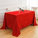 JIALIANG Tischdecke aus Samt - Linoleum Tischdecke Linoleum gewachste Tischdecke waschbare Tischdecke,rot,160x100cm