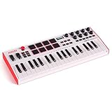 Akai Professional MPK Mini Plus - 37-Tasten USB MIDI Keyboard Controller mit 8 MPC Pads, Sequencer, MIDI/CV/Gate I/O, Musikproduktionssoftware und Native Instruments Sound Package, Farbe Weiß